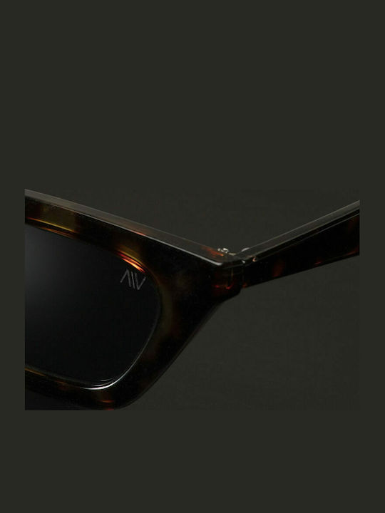 AV Sunglasses Karen Women's Sunglasses with Brown Tartaruga Plastic Frame and Blue Polarized Lens