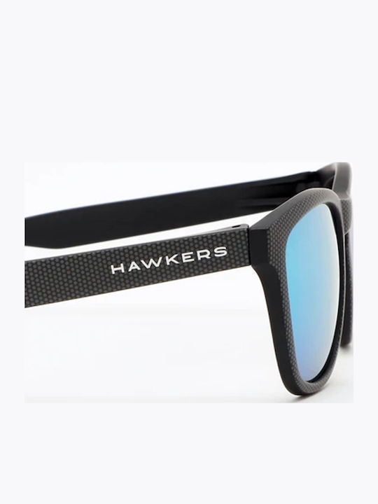 Hawkers One Unisex Γυαλιά Ηλίου με Μαύρο Κοκκάλινο Σκελετό και Τιρκουάζ Καθρέφτη Φακό OTR29