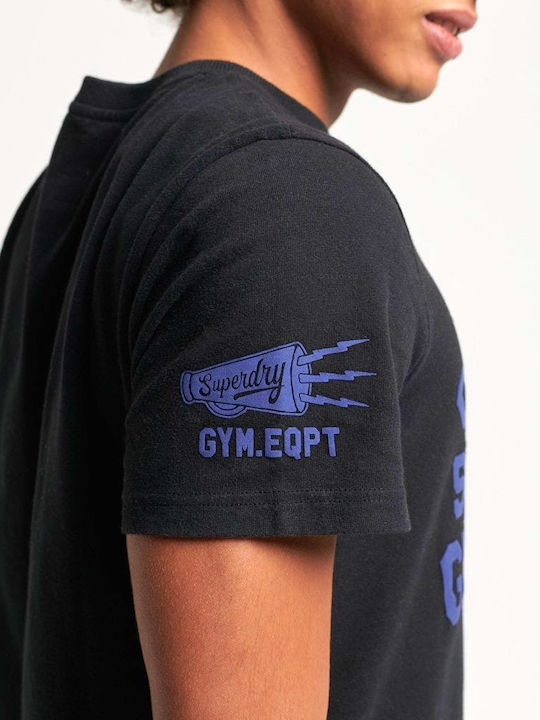 Superdry T-shirt Bărbătesc cu Mânecă Scurtă Negru