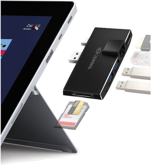 TerraTec Connect Pro2 USB-A Docking Station mit HDMI 4K Ethernet Schwarz