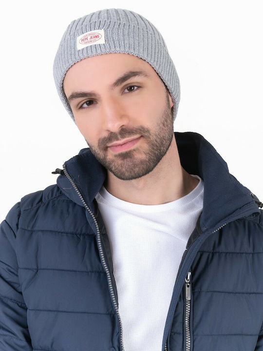 Pepe Jeans Rony Ribbed Beanie Cap Gray