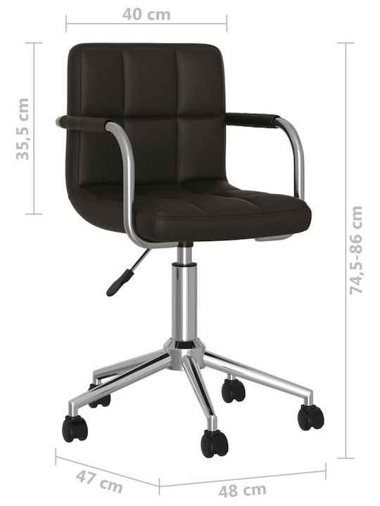 Swivel Visitor Chair with Arms & Wheels Μαύρη 48x47x74.5cm