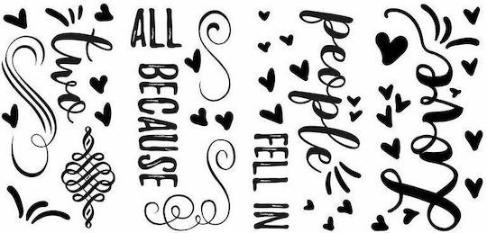 Dekorativer Aufkleber Wand All Because Two People Fell In Love 1Stück 22x44cm RoomMates Decor