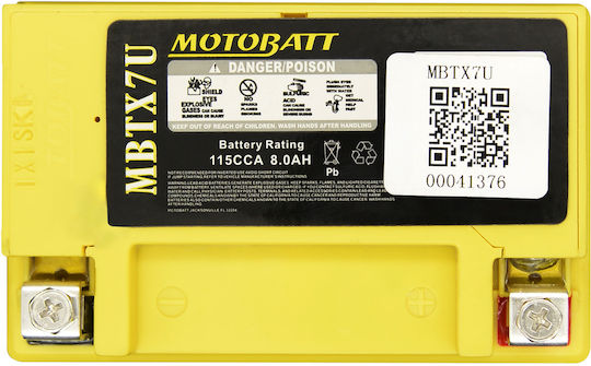 MotoBatt Baterie Motocicleta YTZ8V 115A cu Capacitatea 8Ah