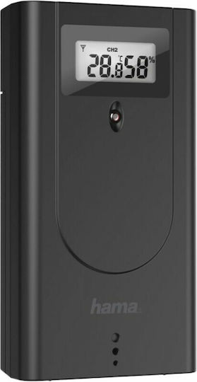 HAMA Black Line 00186417 Wireless Stație meteorologică Digital De masă Negru