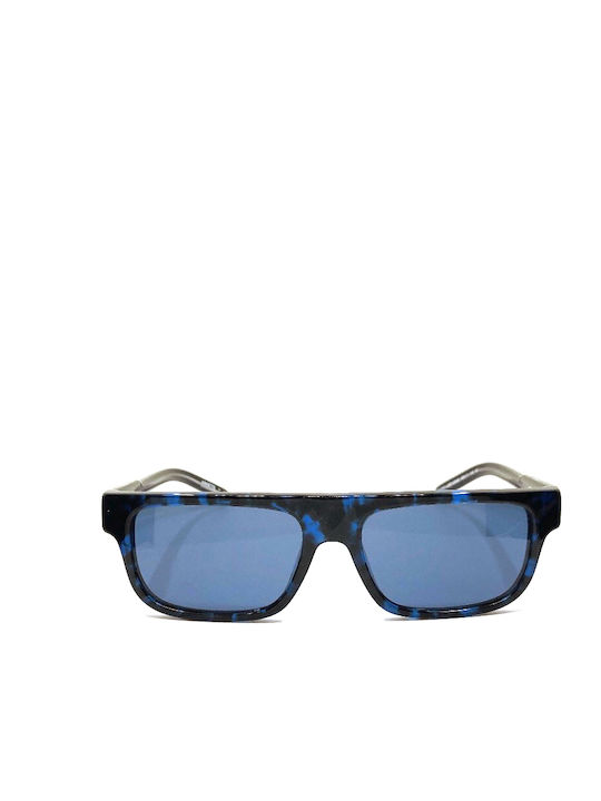 Men's Sunglasses with Horn-Rimmed Frame Black Blue