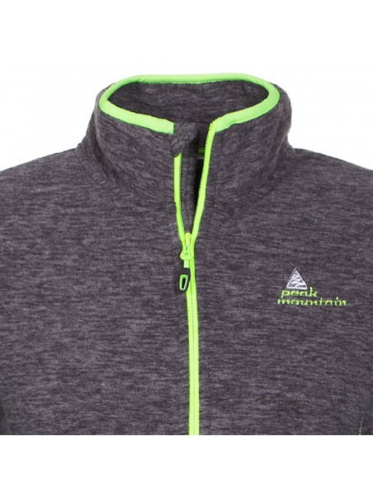 Peak Mountain - Jachetă polară Castel Gray/Neon Green