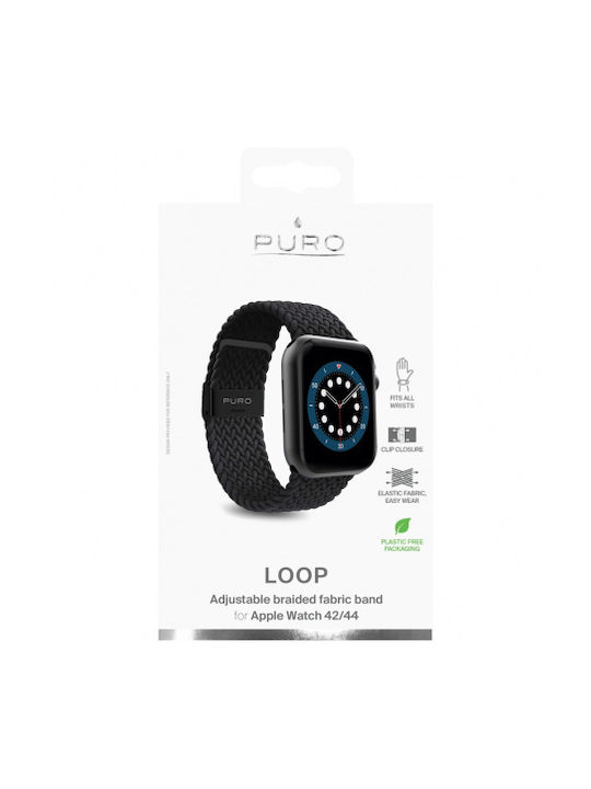 Puro Loop Nylon Armband Schwarz (Apple Watch 44/45/46mm/Ultra 49mm)