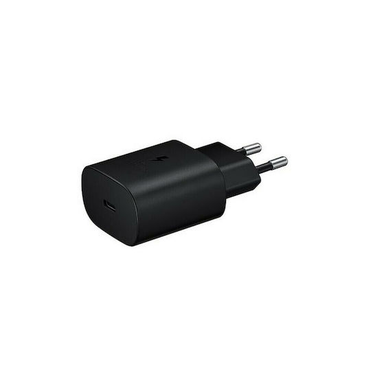 Samsung Φορτιστής με Θύρα USB-C 25W Power Delivery Μαύρος (EP-TA800E+EP-DG980BBE Bulk)