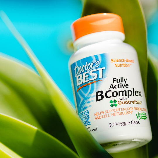 Doctor's Best Fully Active B Complex with Quatrefolic Βιταμίνη για Ενέργεια, Ενίσχυση του Ανοσοποιητικού & το Νευρικό Σύστημα 60 φυτικές κάψουλες