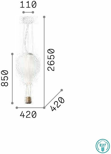 Ideal Lux Dream Big SP1 D42 Einfaches Licht Kinderdeckenleuchte Deckenleuchte 42W mit Fassung E27 Weiß 42cm