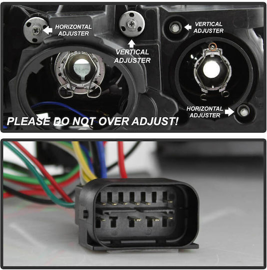 Sonar Front Lights Angel Eyes BMW Series 3 F30 / F31 3D Black 2011-2015 Set of 2 Pieces