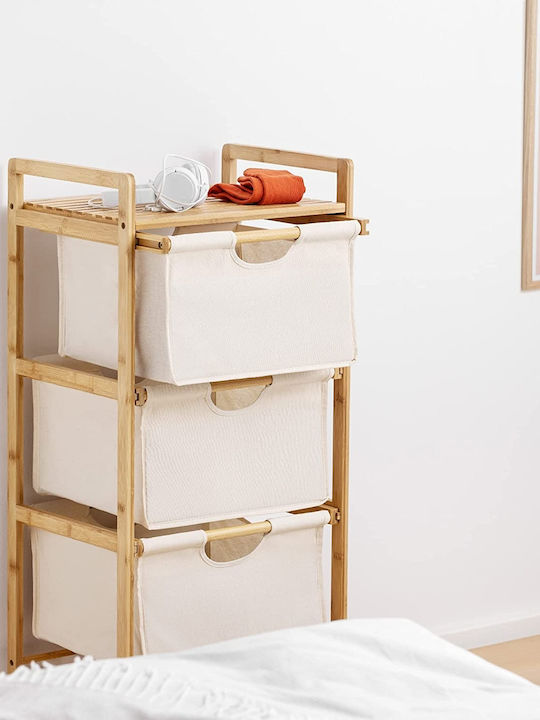 Navaris Καλάθι Απλύτων Bamboo 96x44x33cm Καφέ