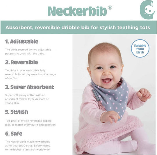 Cheeky Chompers Μπαντάνα Υφασμάτινη με Κουμπί Neckerbib για 2 m+ 2τμχ
