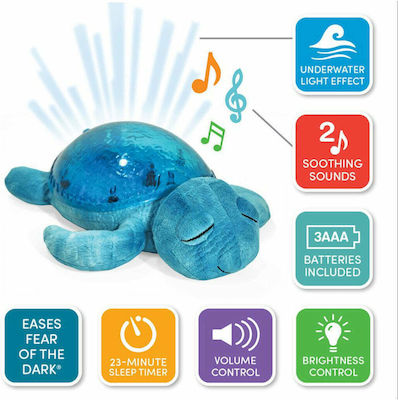 Cloud b Sleep Toy Tranquil Turtle made of Fabric with Lights for 0++ Months