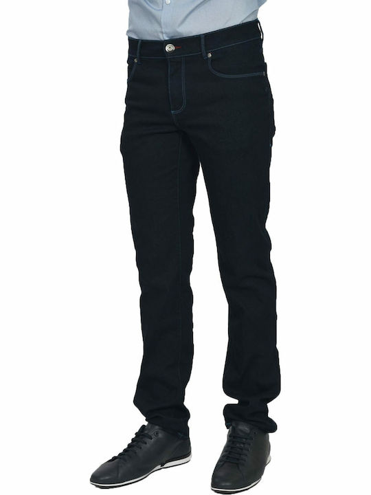 Men's Jeans Pants Elastic Navy Blue