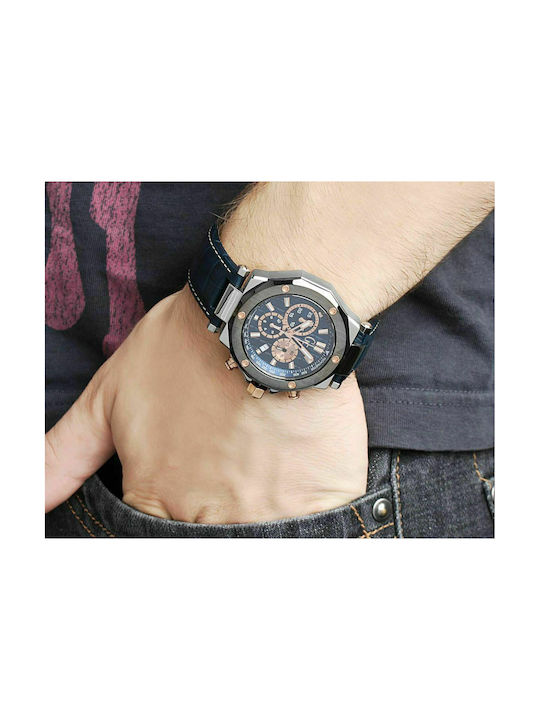 GC Watches Gc 3 Watch Chronograph Battery with Blue Leather Strap