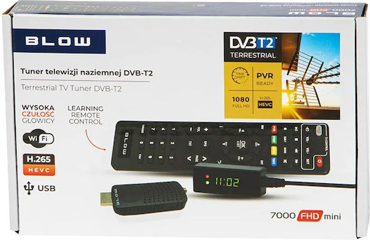 Blow 7000FHD Mini 77-044# Ψηφιακός Δέκτης Mpeg-4 Full HD (1080p) με Λειτουργία PVR (Εγγραφή σε USB) Συνδέσεις HDMI / USB