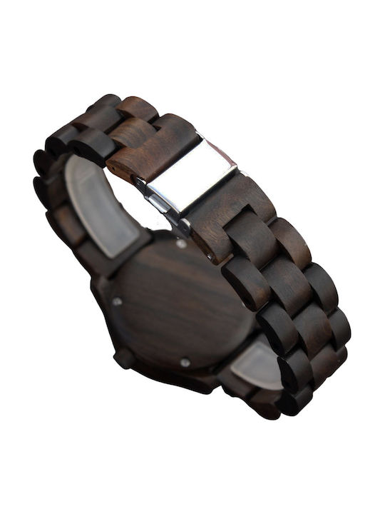 Bewell Venus M Watch Battery with Brown Wooden Bracelet