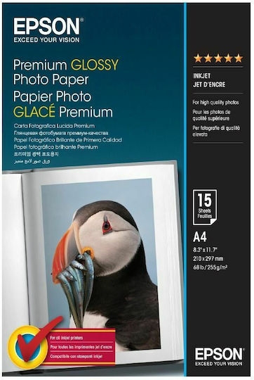 Epson Photo Paper A4 (21x30) 255gr/m² for Printers Inkjet 15 Sheets