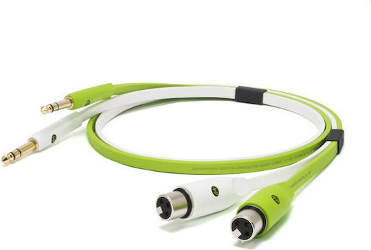 Oyaide d+ XFT class B Cable 6.3mm male - 6.3mm male 1m Green