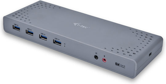 i-tec USB-C Docking Station with HDMI/DisplayPort 4K PD Ethernet and 3 Monitor Connection Grey (CADUAL4KDOCK)