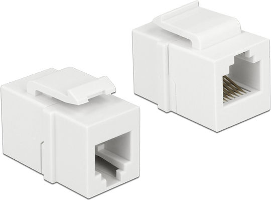 DeLock Keystone Module RJ12 female to RJ12 female Cat.3 White