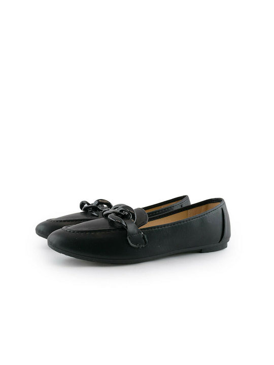 Love4shoes Damen Loafers in Schwarz Farbe