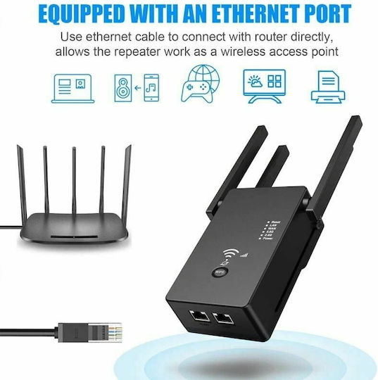 Andowl Q-W012 Amplificator Semnal WiFi Banda Duală (2.4 și 5GHz) 1200Mbps cu 2 Porturi Ethernet