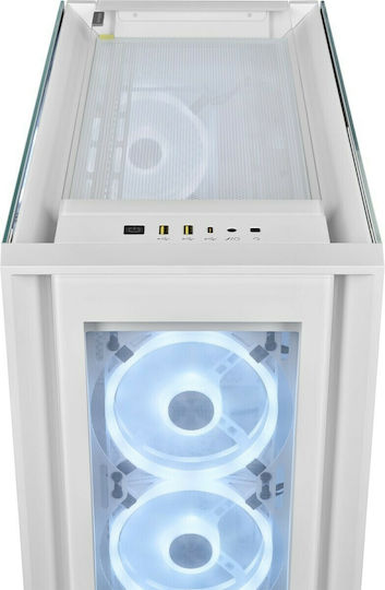Corsair iCUE 5000X RGB QL Gaming Midi Tower Computer Case with Side Window White