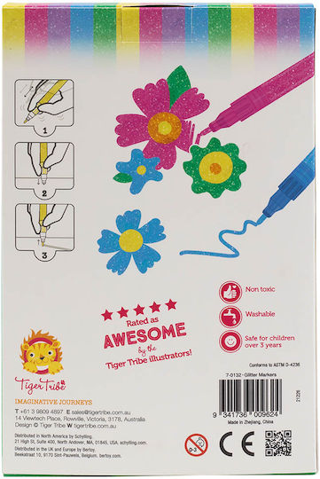 Tiger Tribe Glitter Zeichenmarker Set 6Stück