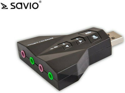 Savio AK-08 Εξωτερική USB Κάρτα Ήχου 7.1