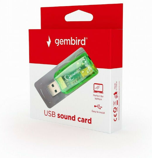 Gembird Virtus Εξωτερική USB Κάρτα Ήχου 2.0 σε Πράσινο χρώμα