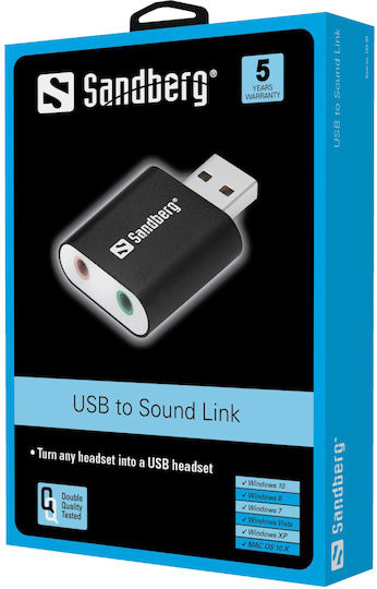 Sandberg 133-33 Εξωτερική USB Κάρτα Ήχου 2.0