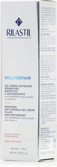 Rilastil Multirepair Cremă-Gel de Față pentru Anti-Îmbătrânire și Reconstrucție cu Acid Hialuronic și Prebiotice 40ml