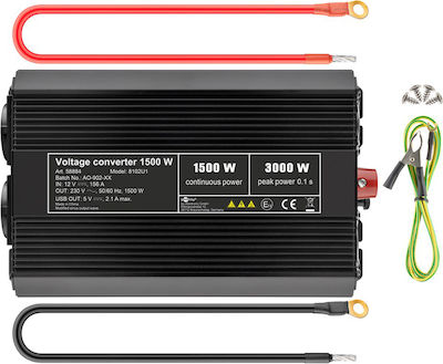 Goobay Inverter Αυτοκινήτου 1500W για Μετατροπή 12V DC σε 230V AC με 1xUSB