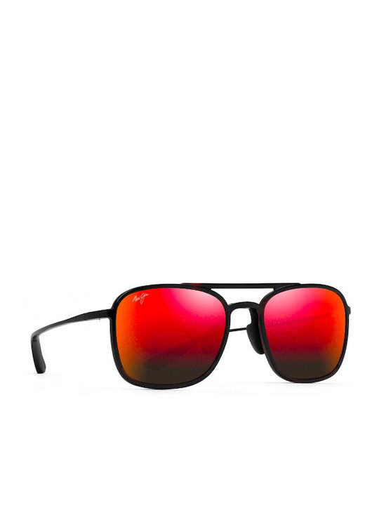 Maui Jim Keokea Men's Sunglasses with Black Plastic Frame and Red Polarized Lens RM447-04T