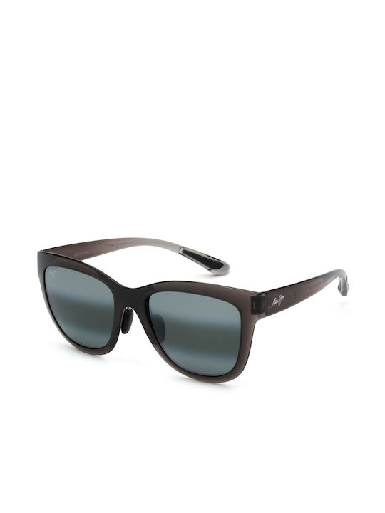 Maui Jim Anuenue Femei Ochelari de soare cu Translucent Grey Din plastic Rame și Negru Polarizate Lentilă 448-11