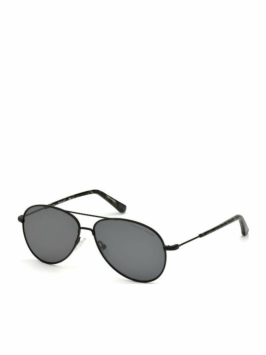 Gant Men's Sunglasses with Black Metal Frame and Polarized Lens GA7097 02D