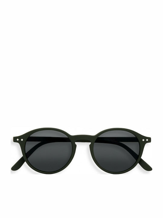 Izipizi Unisex Sunglasses with Green Plastic Frame and Gray Lens