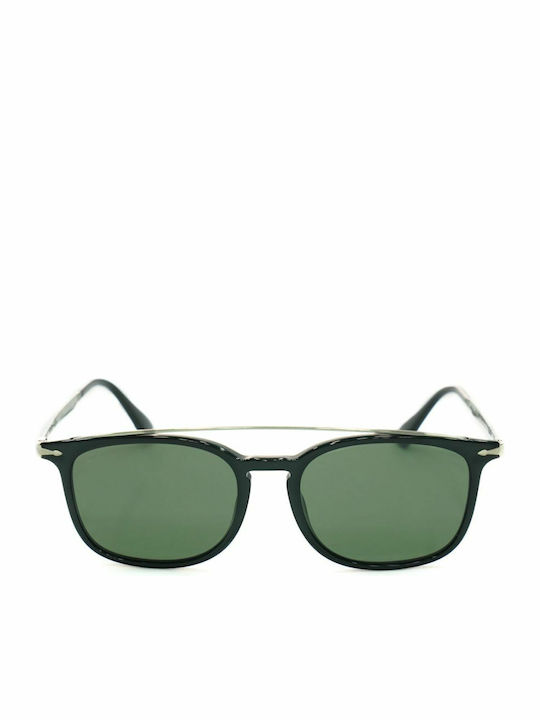 Persol Men's Sunglasses with Black Plastic Frame and Green Lens PO3173S 95/31