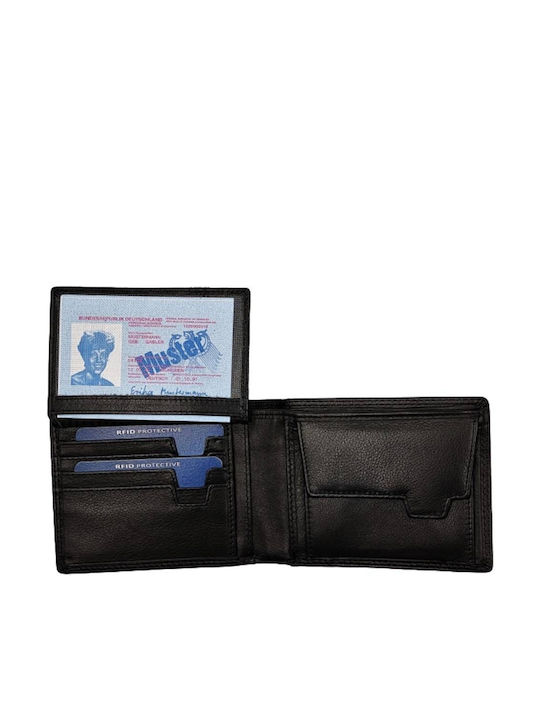 Leather Men's Wallet with RFID Black