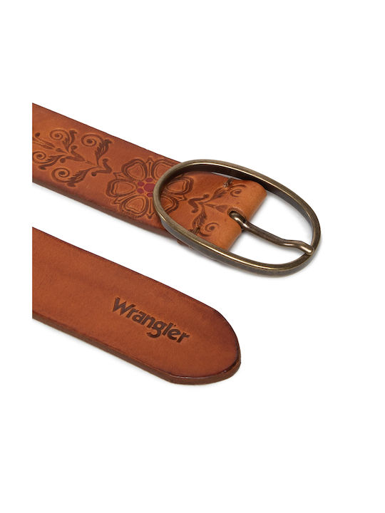 Wrangler Leather Women's Belt Cognac