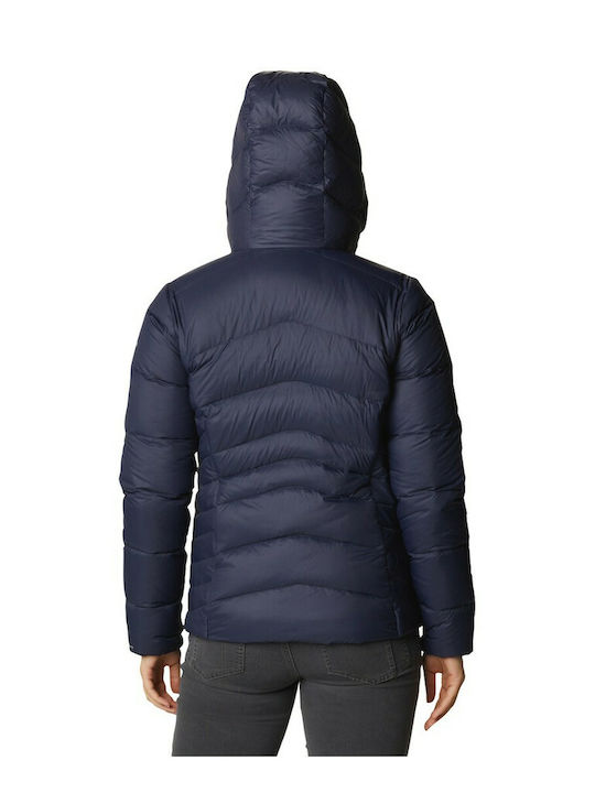 Columbia Autumn Park Women's Short Puffer Jacket for Winter with Hood Navy Blue