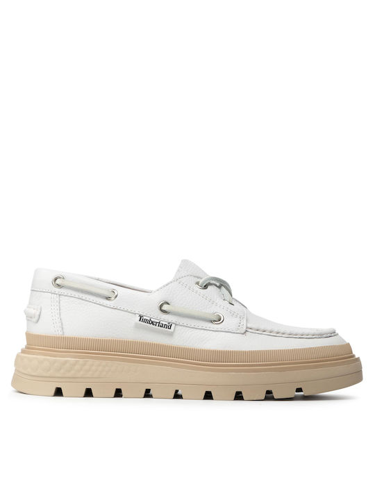 Timberland Ray City Δερμάτινα Γυναικεία Boat Shoes σε Λευκό Χρώμα
