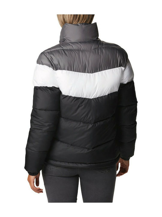 Columbia Kurz Damen Puffer Jacke für Winter Schwarz