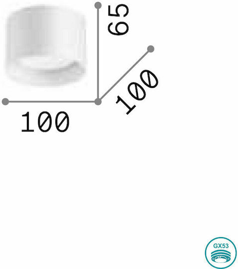 Ideal Lux Spike PL1 Single Spot with Socket GX53 in White Color