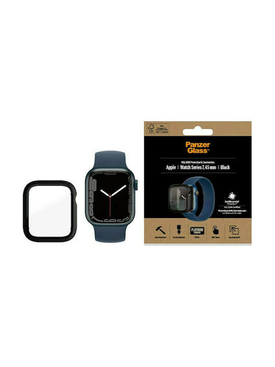 PanzerGlass Full Body Plastic Case with Glass in Black color for Apple Watch 45mm