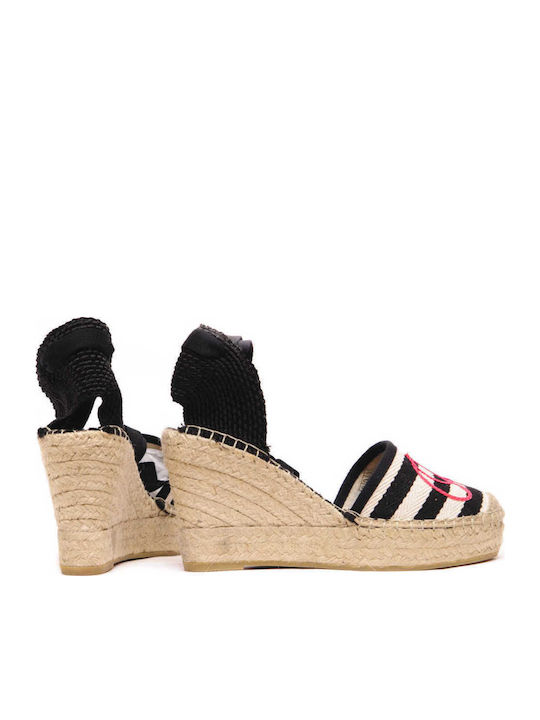 Damenplattformen im Espadrilles-Stil Schwarz
