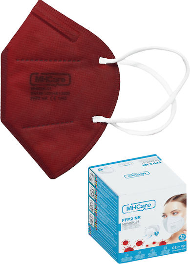 MHCare MHMSK-01 Protective Mask FFP2 Burgundy 20pcs